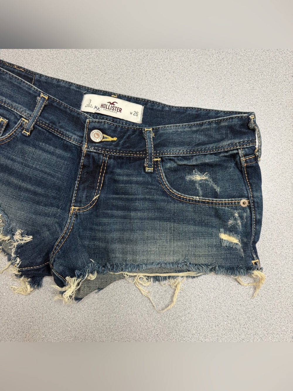 Vintage Y2K Hollister 2000s Denim Booty Micro Short Shorts - Picture 3 of 6